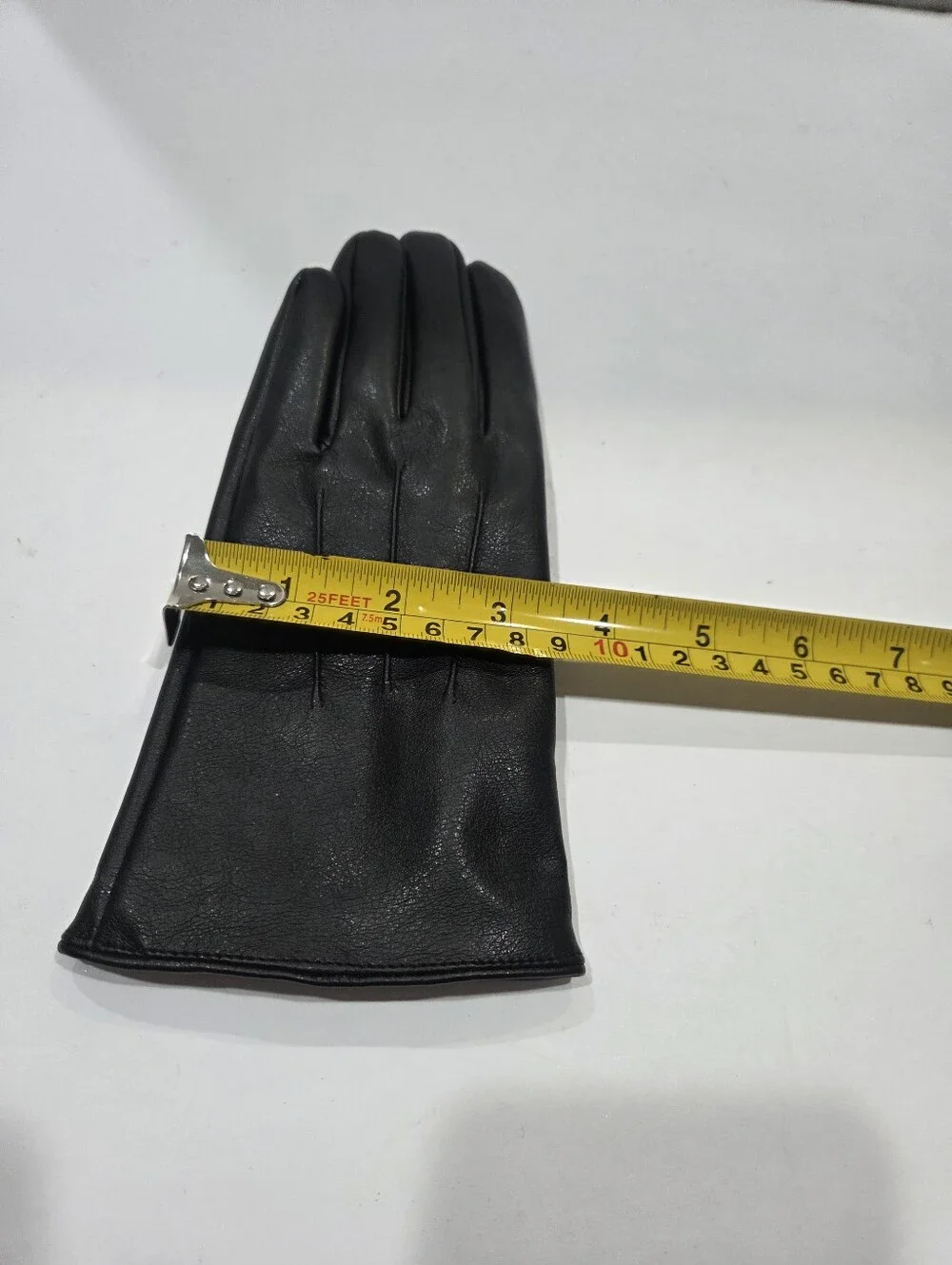 George Women's Black Faux  Leather  Gloves Sz.S/M